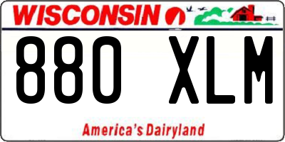 WI license plate 880XLM