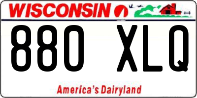 WI license plate 880XLQ