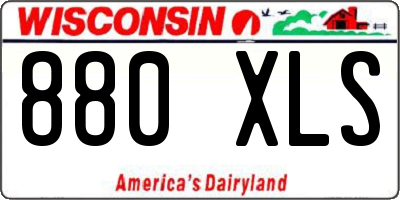 WI license plate 880XLS