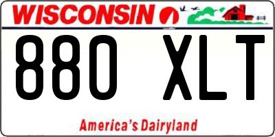 WI license plate 880XLT