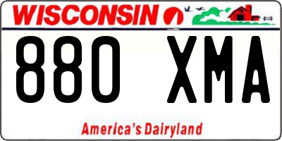 WI license plate 880XMA