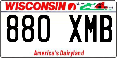 WI license plate 880XMB