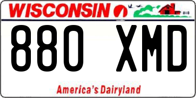 WI license plate 880XMD