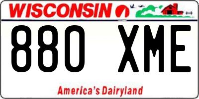 WI license plate 880XME