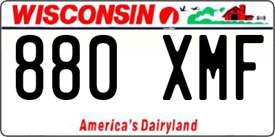 WI license plate 880XMF