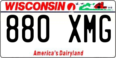 WI license plate 880XMG