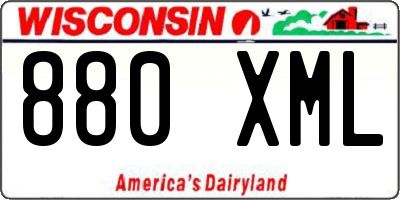 WI license plate 880XML