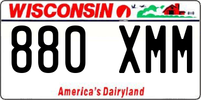 WI license plate 880XMM