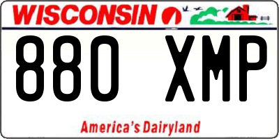 WI license plate 880XMP
