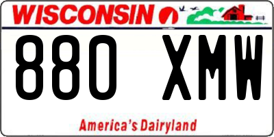 WI license plate 880XMW