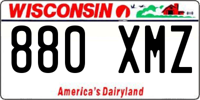 WI license plate 880XMZ