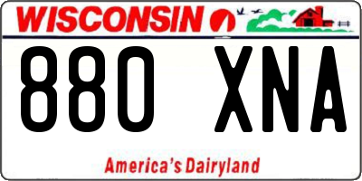 WI license plate 880XNA