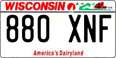 WI license plate 880XNF