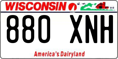 WI license plate 880XNH