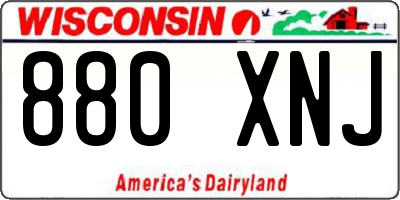 WI license plate 880XNJ