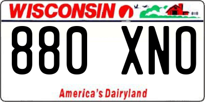 WI license plate 880XNO