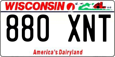 WI license plate 880XNT