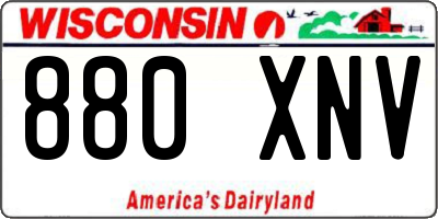 WI license plate 880XNV