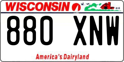 WI license plate 880XNW