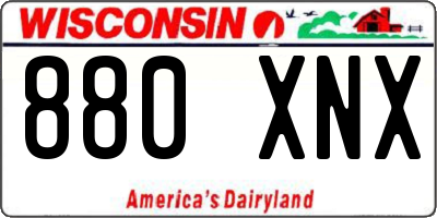WI license plate 880XNX