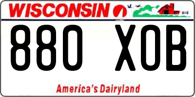 WI license plate 880XOB