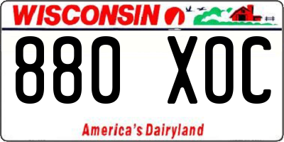 WI license plate 880XOC