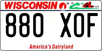 WI license plate 880XOF