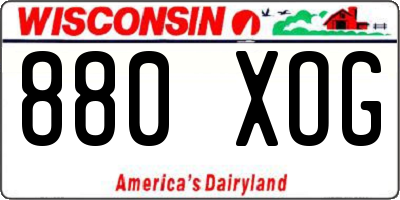 WI license plate 880XOG