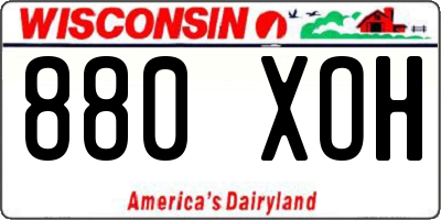 WI license plate 880XOH
