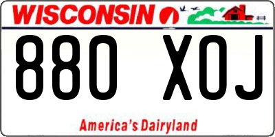 WI license plate 880XOJ