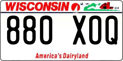 WI license plate 880XOQ