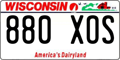 WI license plate 880XOS