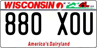 WI license plate 880XOU