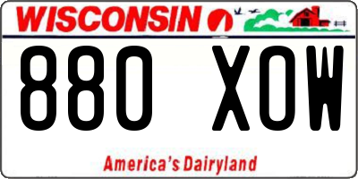 WI license plate 880XOW