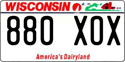 WI license plate 880XOX