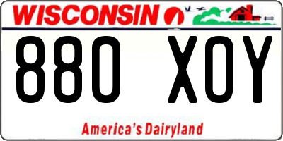 WI license plate 880XOY