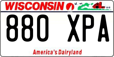 WI license plate 880XPA