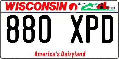 WI license plate 880XPD