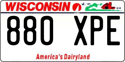 WI license plate 880XPE