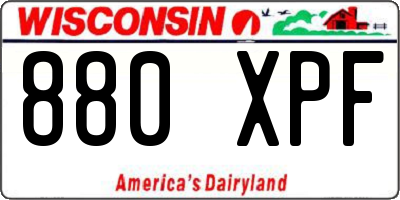 WI license plate 880XPF