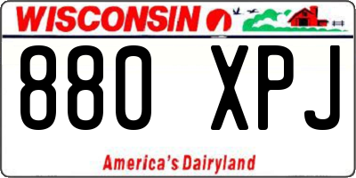 WI license plate 880XPJ