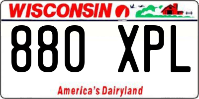 WI license plate 880XPL
