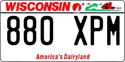 WI license plate 880XPM