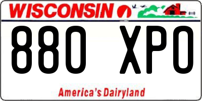WI license plate 880XPO