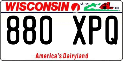 WI license plate 880XPQ