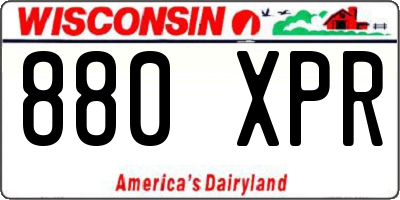 WI license plate 880XPR