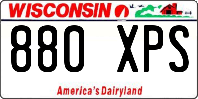 WI license plate 880XPS