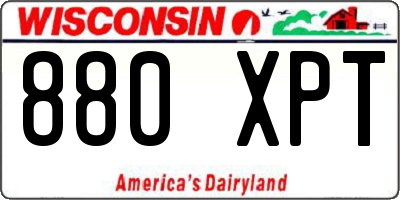 WI license plate 880XPT