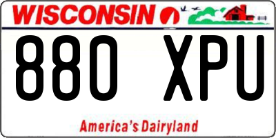 WI license plate 880XPU