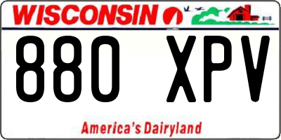 WI license plate 880XPV